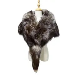 美品✨ SAGA FOX しっぽ付き シルバーフォックス 大判ショール