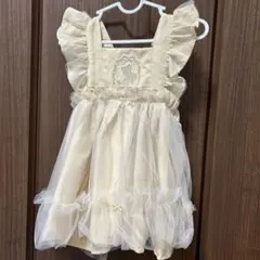 フリル付きワンピース サイズ80 中黄