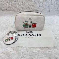 【美品】コーチ コスメポーチ C1751 COACH ポーチ 鏡　ミラー