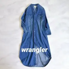 シップス別注　ラングラー　ノーカラー　デニムシャツワンピース
