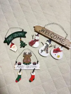クリスマス　木製　インテリア　オーナメント