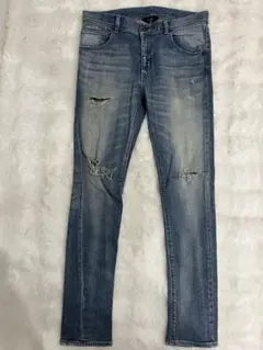 【名作】wjk black STUDIOUS限定 クラッシュスキニーデニム S