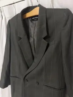 古着屋で購入ヴィンテージジャケットチェック深緑カーキ備品春秋昭和バブリーシングル