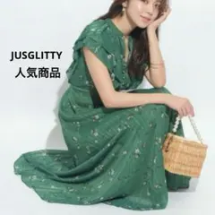 新品未使用】JUSGLITTY フラワープリントフリルワンピース - メルカリ