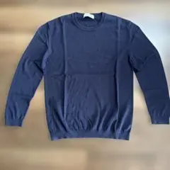 【ほぼ新品】ムーンキャッスル クルーネックニット ネイビー美品 メンズ(L)