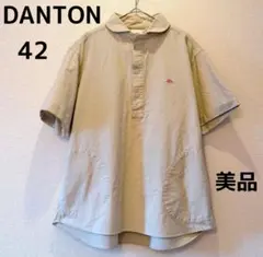 DANTON⭐️42 ベージュ 半袖 メンズ ポケット付き 丸襟 コットン100%のサムネイル