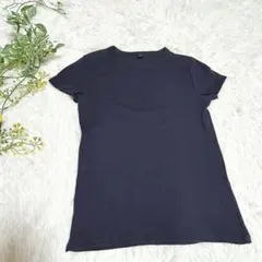 a723 ユニクロ Tシャツ 半袖 リブ サマーニット シンプル カジュアル L