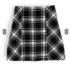 GRLバックリボンツイードチェックミニスカートgm699