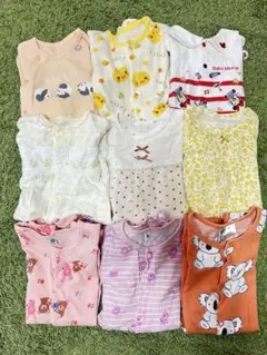 美品⭐︎女の子50-70 ベビー服 ロンパース カバーオール まとめ売り9点セットのサムネイル