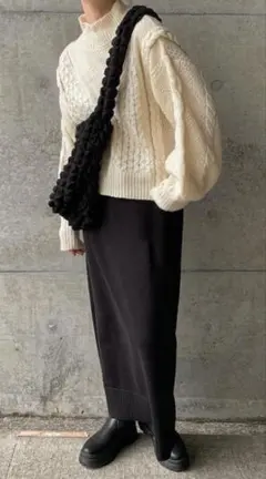 earth music&ecology立体ケーブルニットプルオーバー