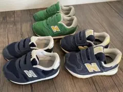 New Balance ベビーシューズ 3点セット　ネイビー　グリーン