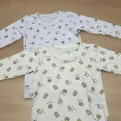 長袖インナーシャツ120　くすみカラー×ハンバーガー