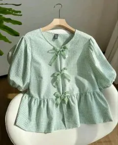 SHEIN　Comfortcana CURVE 　半袖チェックシャツ