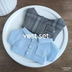 (235) [vest set] グレー ベスト & トップス