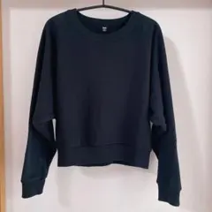 UNIQLO ブラック ラグランスリーブ トレーナー S
