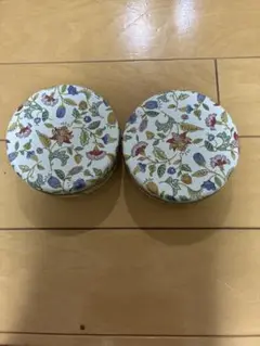 花柄の空き缶 2個セット