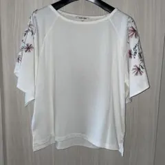 GLOBAL WORK 花柄刺繍 半袖Tシャツ Mのサムネイル