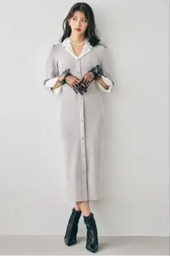 royal party グレー タイトニットワンピース