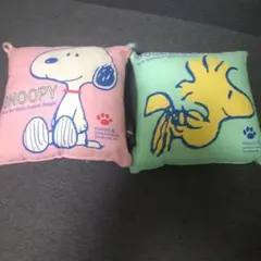 スヌーピー＆ウッドストック　ミニクッション２個セット