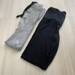 レギンス スパッツ 2点セット グレー ブラック