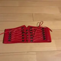 レッド レースアップ コルセットベルトのサムネイル