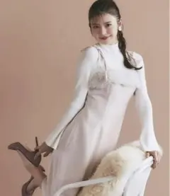 新品未開封＊トッコ　ファー付きキャミマーメイドワンピース　秋冬デート大人可愛い