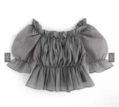 GRL シアーギャザーショート丈ブラウス[tu541]