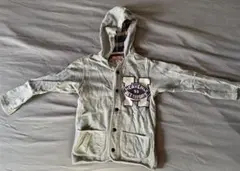 デニムダンガリー パーカー 130 ワッペン ボーダー FITH