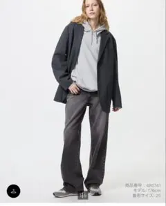 ユニクロ ワイドストレートジーンズ GLAY 24