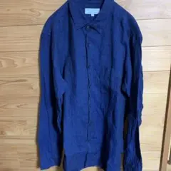B:MING LIFE STORE リネン長袖シャツ M ビームス　紺　ネイビー