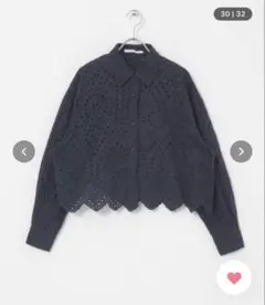 KBF スカラップレースシャツ ネイビー