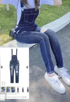 GRL クラッシュスキニーデニムオールインワンのサムネイル