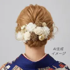 髪飾り【6314】ドライフラワー　結婚式　成人式　卒業式　七五三　前撮　振袖　袴