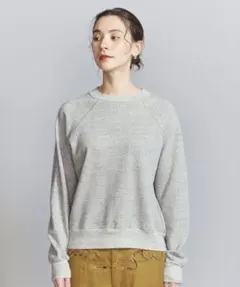BEAUTY&YOUTH コットン裏毛ラグランスウェットプルオーバー　グレー