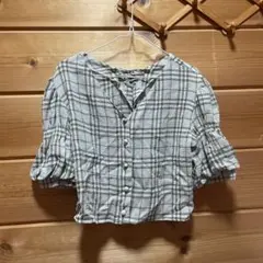 チェック クロップドシャツ Fサイズ