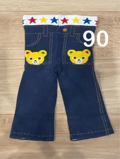 ミキハウス デニム風ネイビーレギンス 90サイズ