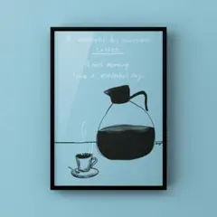 ★A4フレーム付き★オリジナル アートポスター Morning コーヒー