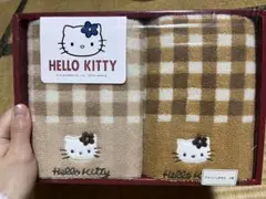 HELLO KITTY チェック柄タオル 2枚セット　箱無し配送