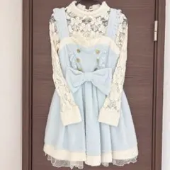 ♡Bobon21 /ハートボタンミニワンピース+トップス2点セット♡