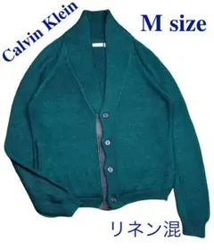 カルバンクライン＊オンワード樫山＊リネン麻混＊ショールカラー＊カーディガン＊Mのサムネイル