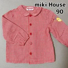 ミキハウス　赤色かギンガムチェック　ブラウス　90 レトロ