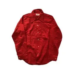 【最高の雰囲気】60s コットンシャモア長袖シャツ M 赤 ビンテージ USA