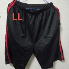 メンズ ショートパンツ ハーフパンツ 黒×赤ライン Lサイズのサムネイル