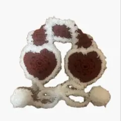 ワインレッド色 ハート型 イヤーマフ