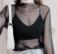 【miniministore】シアー チュールレース ドット柄 シースルー 美品