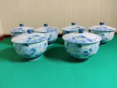 蓋付き煮物椀 8客セット 染付 花柄 和食器 - メルカリ