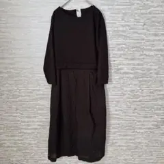 モトマチゼラール✨異素材切替ワンピース S 黒　カットソー　レース　ドッキング