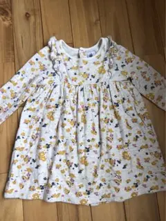 プチバトー　花柄　長袖ワンピース 24m 86cm
