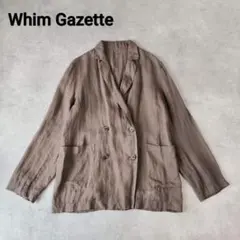 定41800円【ウィムガゼット】コットンリネンジップジレ ノースリーブ