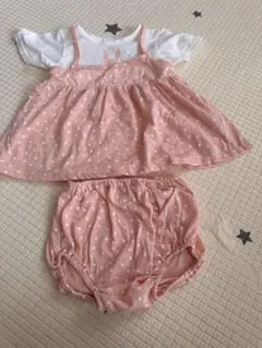 西松屋 ベビー セットアップ 80 ピンク ドット 女の子 夏服のサムネイル